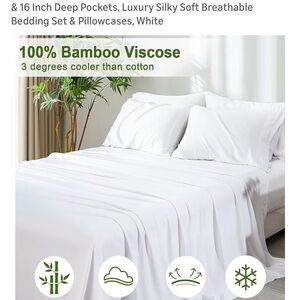 King size white sheet set. New in box.